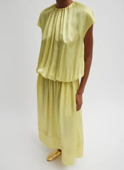 Spring Acetate Shirred Circular Dress-Tibi Discount