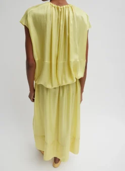 Spring Acetate Shirred Circular Dress-Tibi Discount