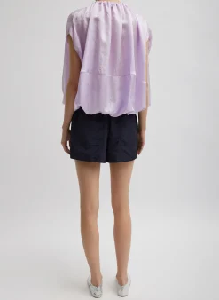 Spring Acetate Shirred Neck Circular Top-Tibi Online