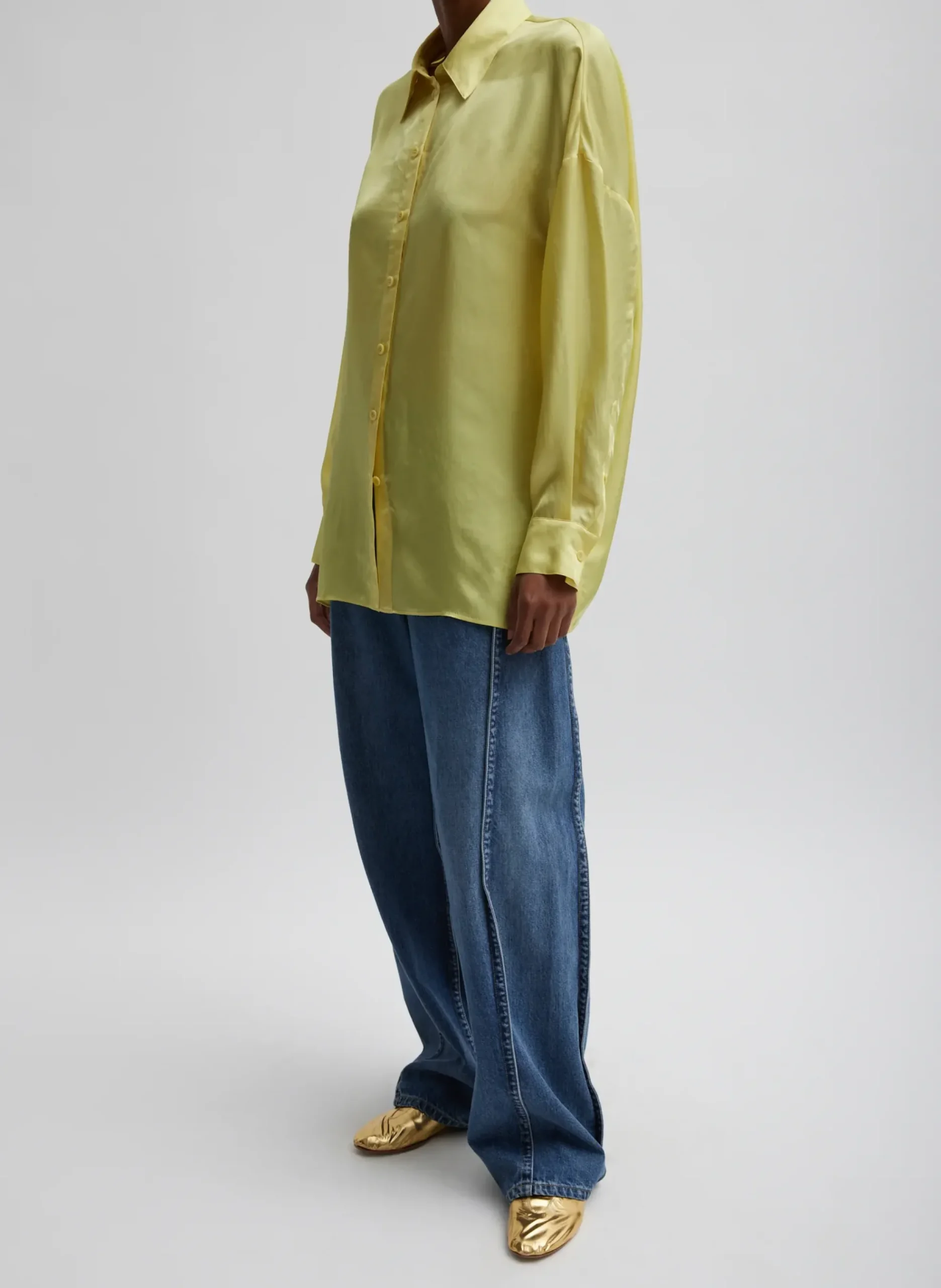 Spring Acetate Shirt With Cocoon Back-Tibi Online