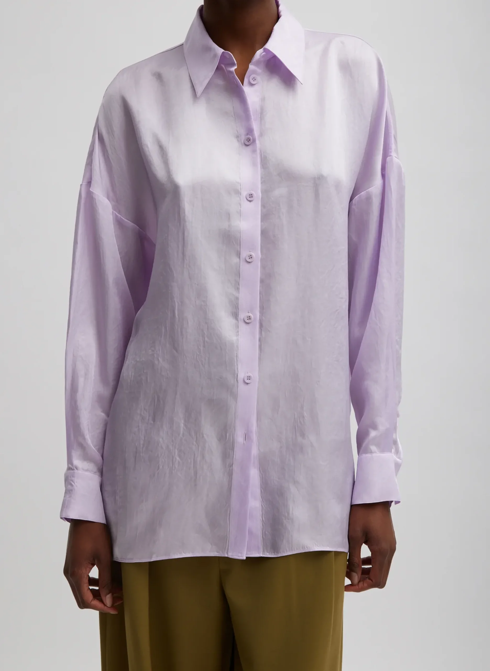 Spring Acetate Shirt With Cocoon Back-Tibi Online