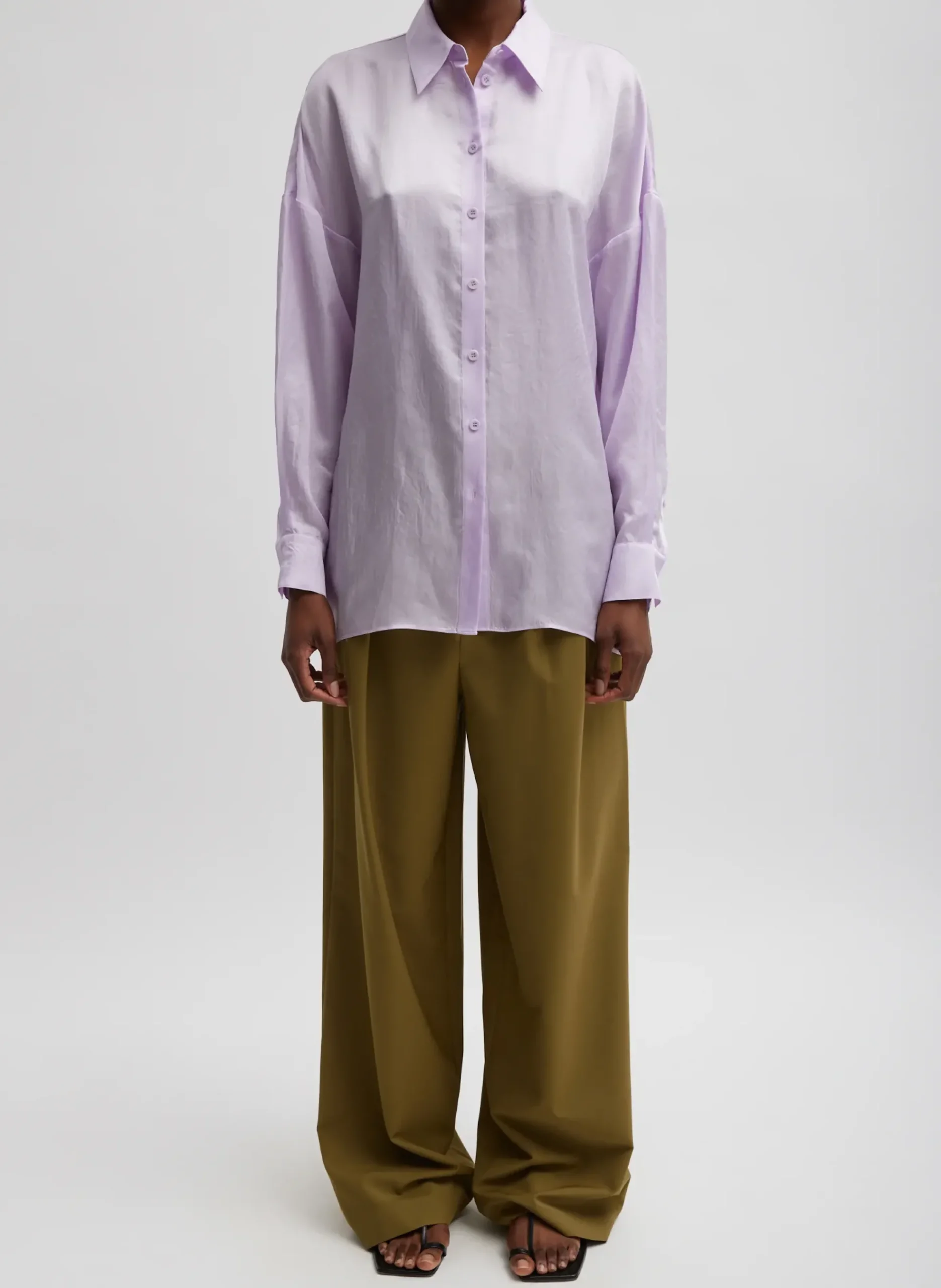 Spring Acetate Shirt With Cocoon Back-Tibi Online