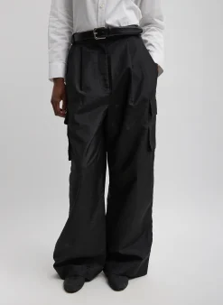 Stella Crispy Nylon Pleated Cargo Pant-Tibi New