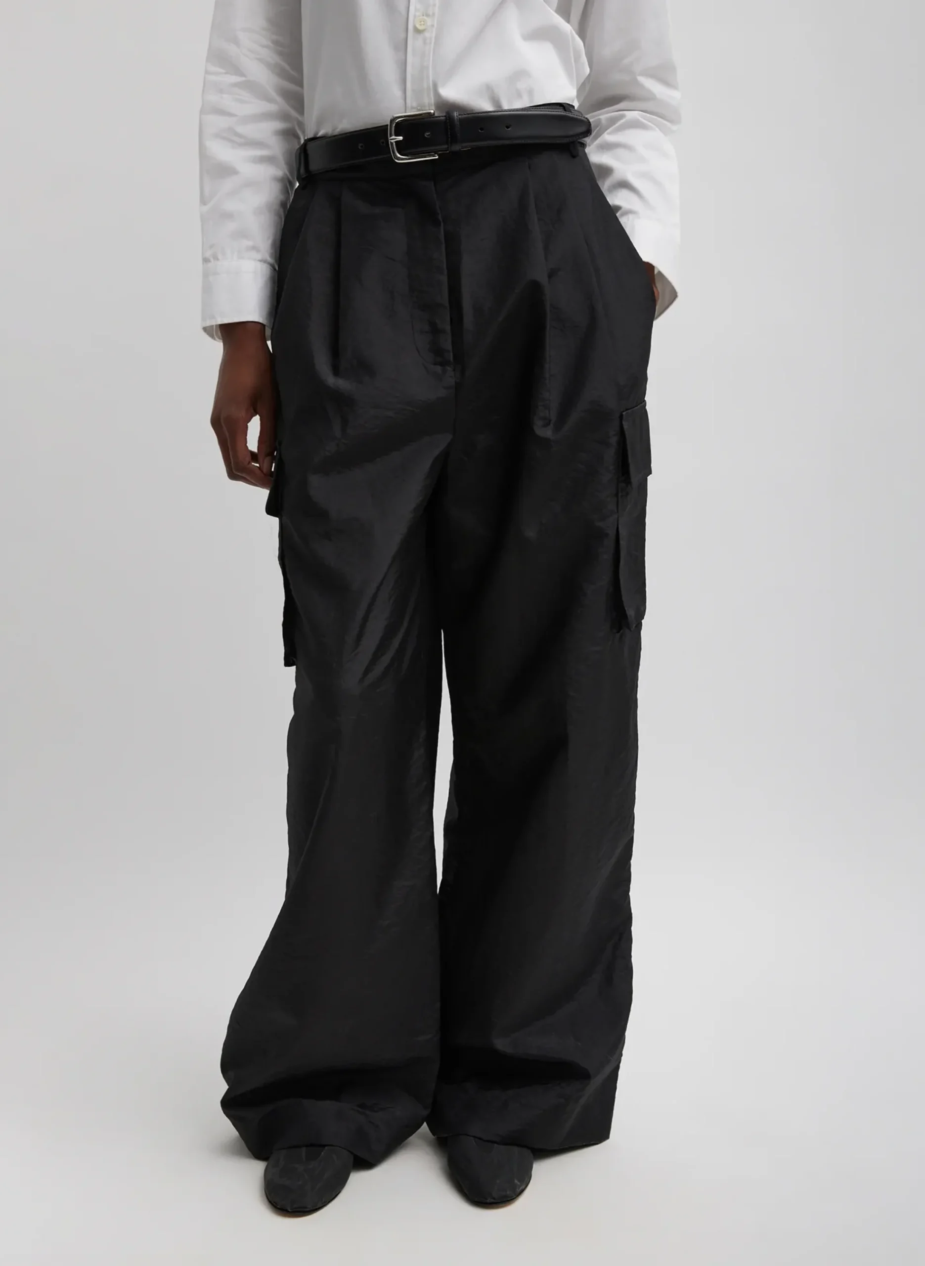 Stella Crispy Nylon Pleated Cargo Pant-Tibi New