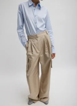 Stella Crispy Nylon Pleated Cargo Pant-Tibi Sale