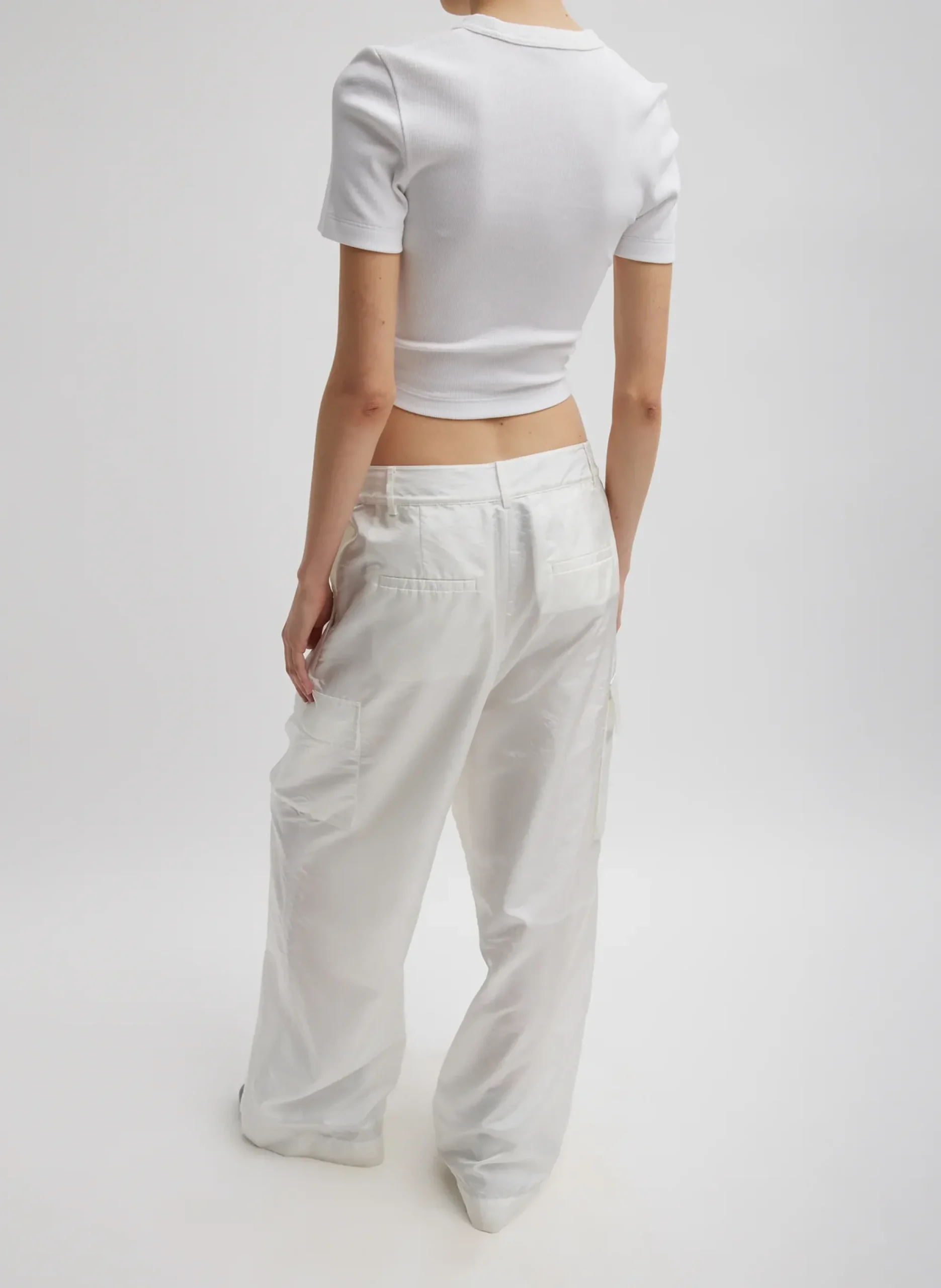 Stella Crispy Nylon Pleated Cargo Pant-Tibi Discount