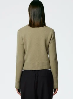 Stretch Cashmere Crewneck Pullover-Tibi Fashion