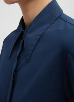 Stretch Cotton Nylon Circular Sleeve Shirt-Tibi New