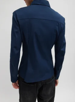 Stretch Cotton Nylon Circular Sleeve Shirt-Tibi New