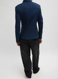 Stretch Cotton Nylon Circular Sleeve Shirt-Tibi New