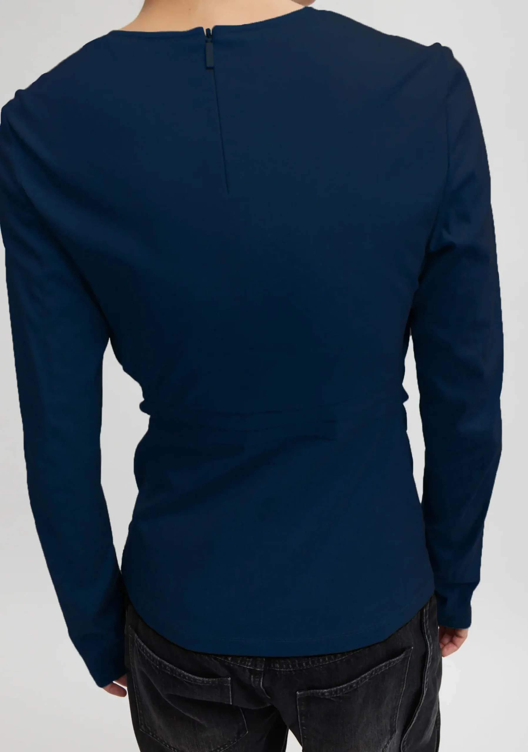 Stretch Cotton Nylon Square Neck Slim Circular Sleeve Top-Tibi Sale