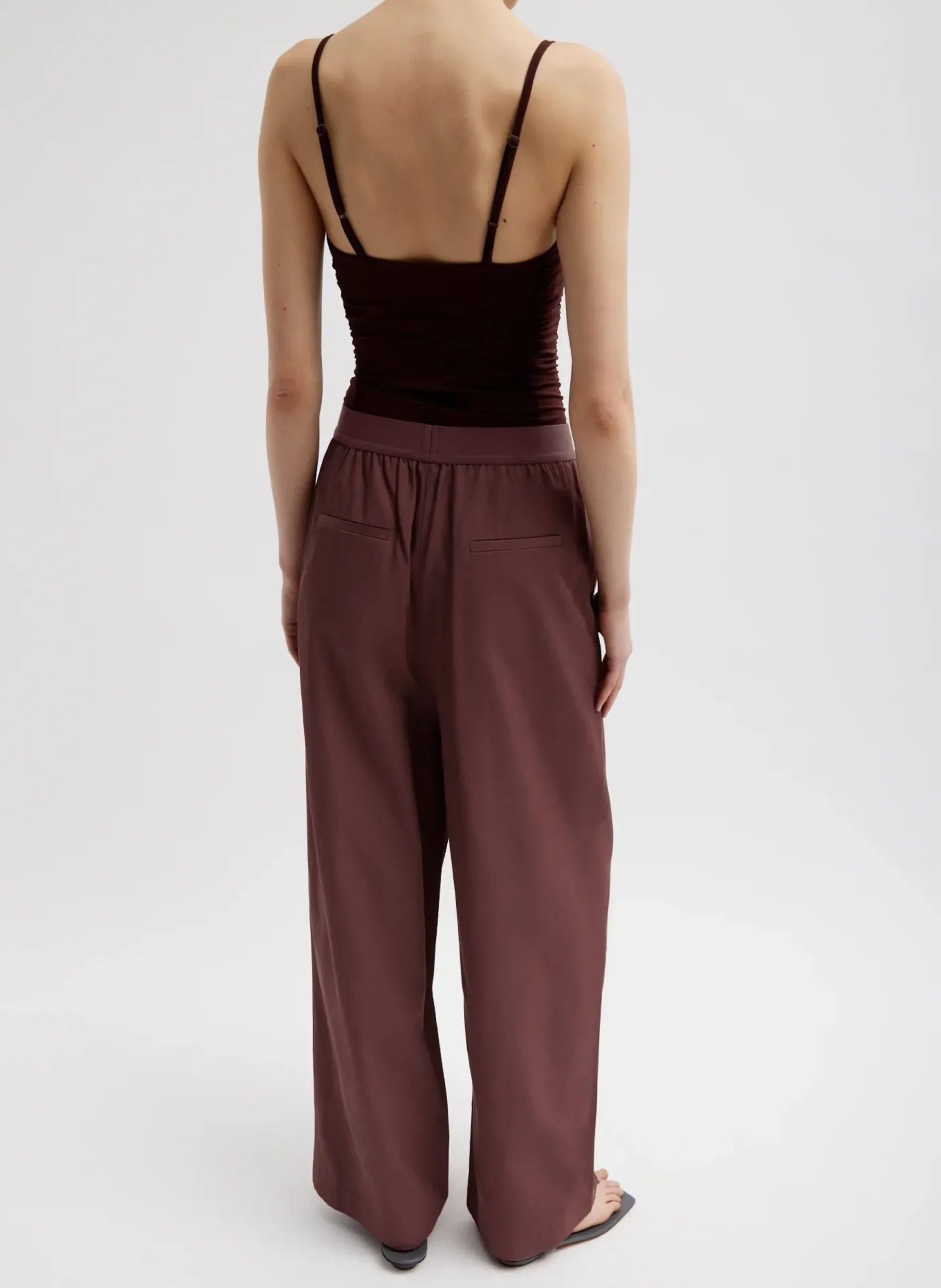 Stretch Light Weight Tech Knit Shirred Cami-Tibi New