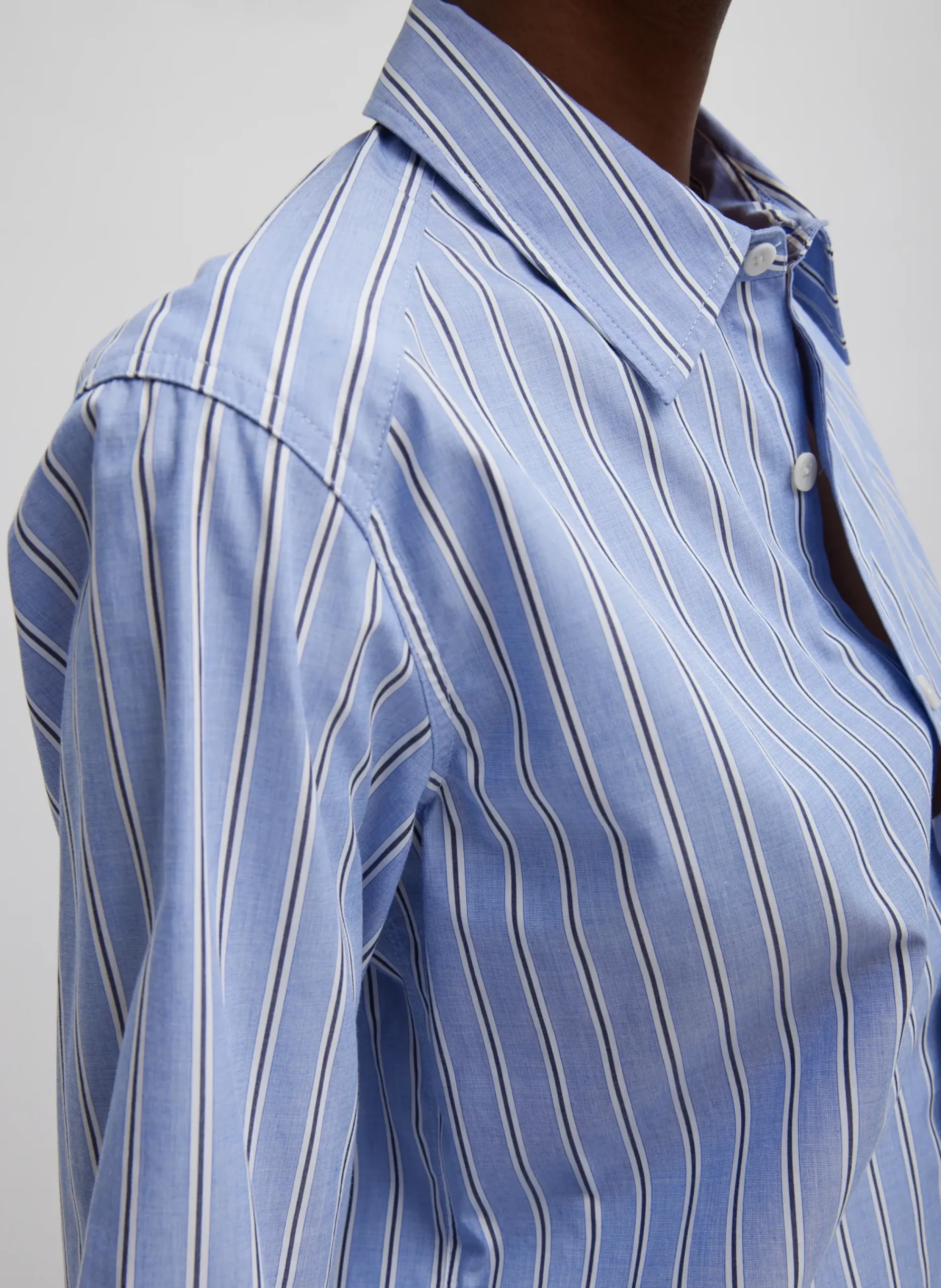 Striped Shirting Charlie Men's Slim Shirt-Tibi New