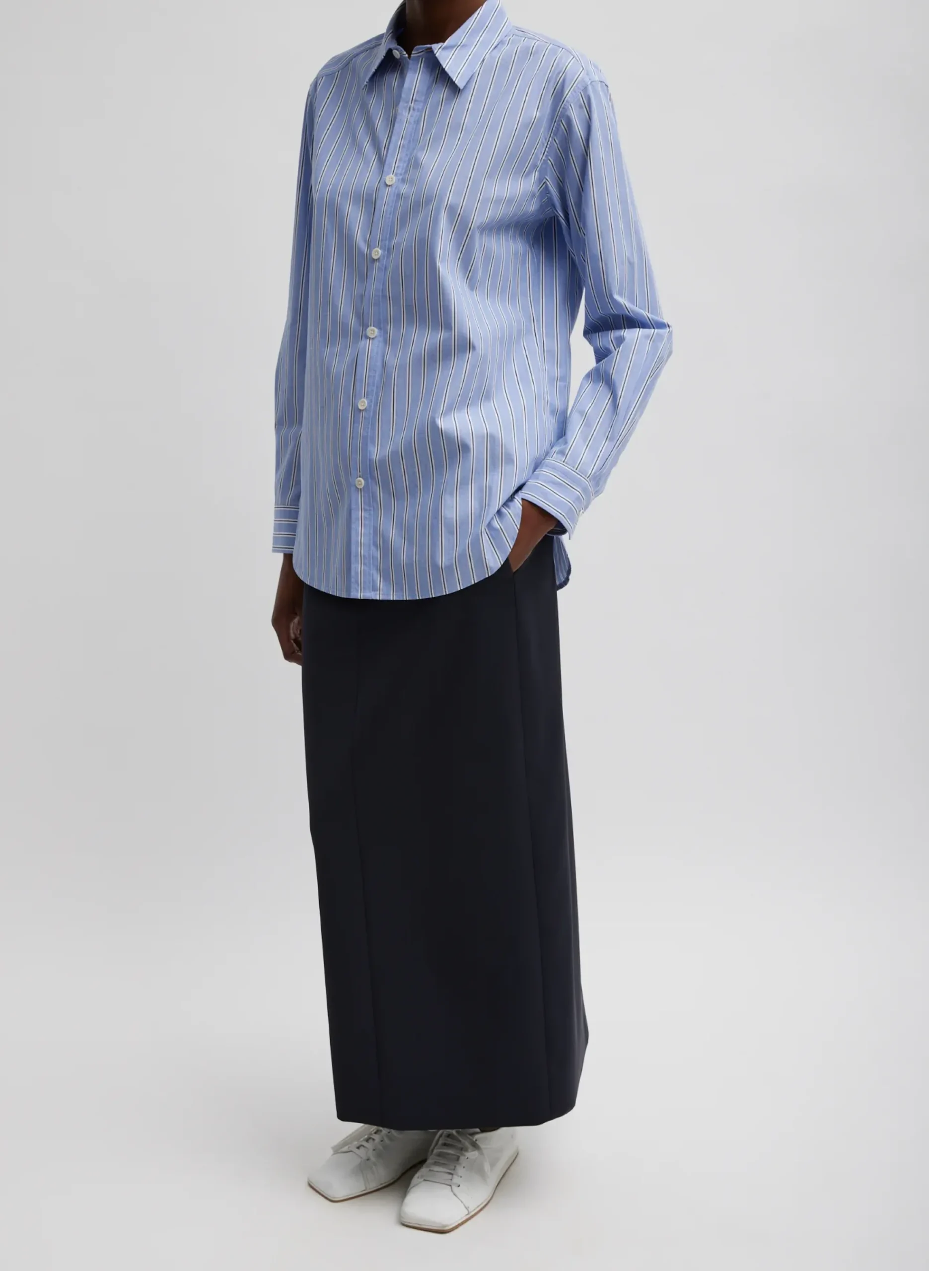 Striped Shirting Charlie Men's Slim Shirt-Tibi New