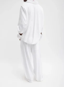 Summer Sweatshirting Polo Collar Sweatshirt-Tibi Fashion