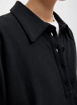 Summer Sweatshirting Polo Collar Sweatshirt-Tibi Clearance