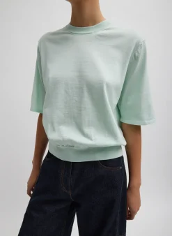 Super Fine Gauge Perfect Short Sleeve Men's Pullover-Tibi Sale