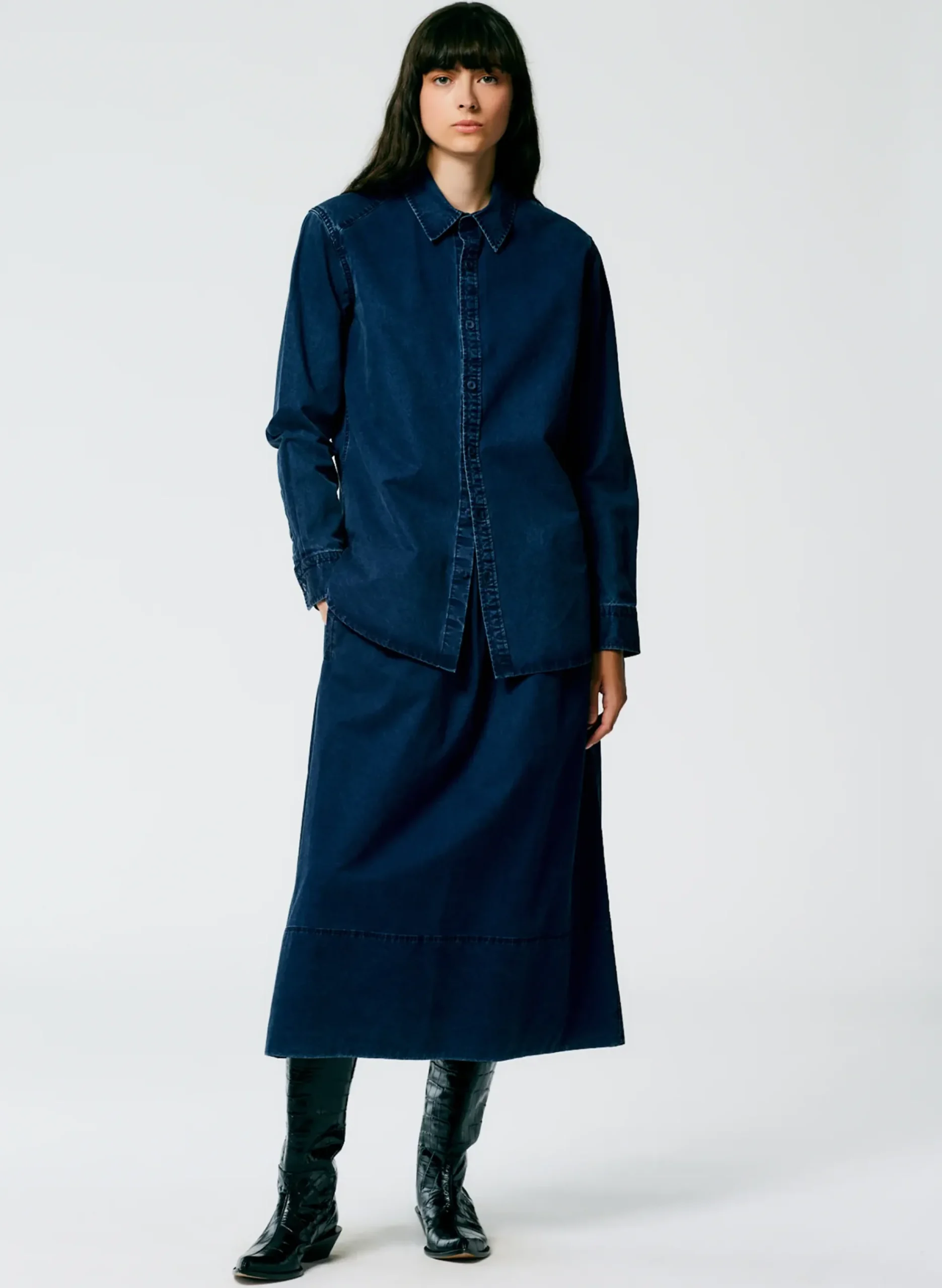 Tencel Cotton Charlie Slim Men's Shirt-Tibi Online