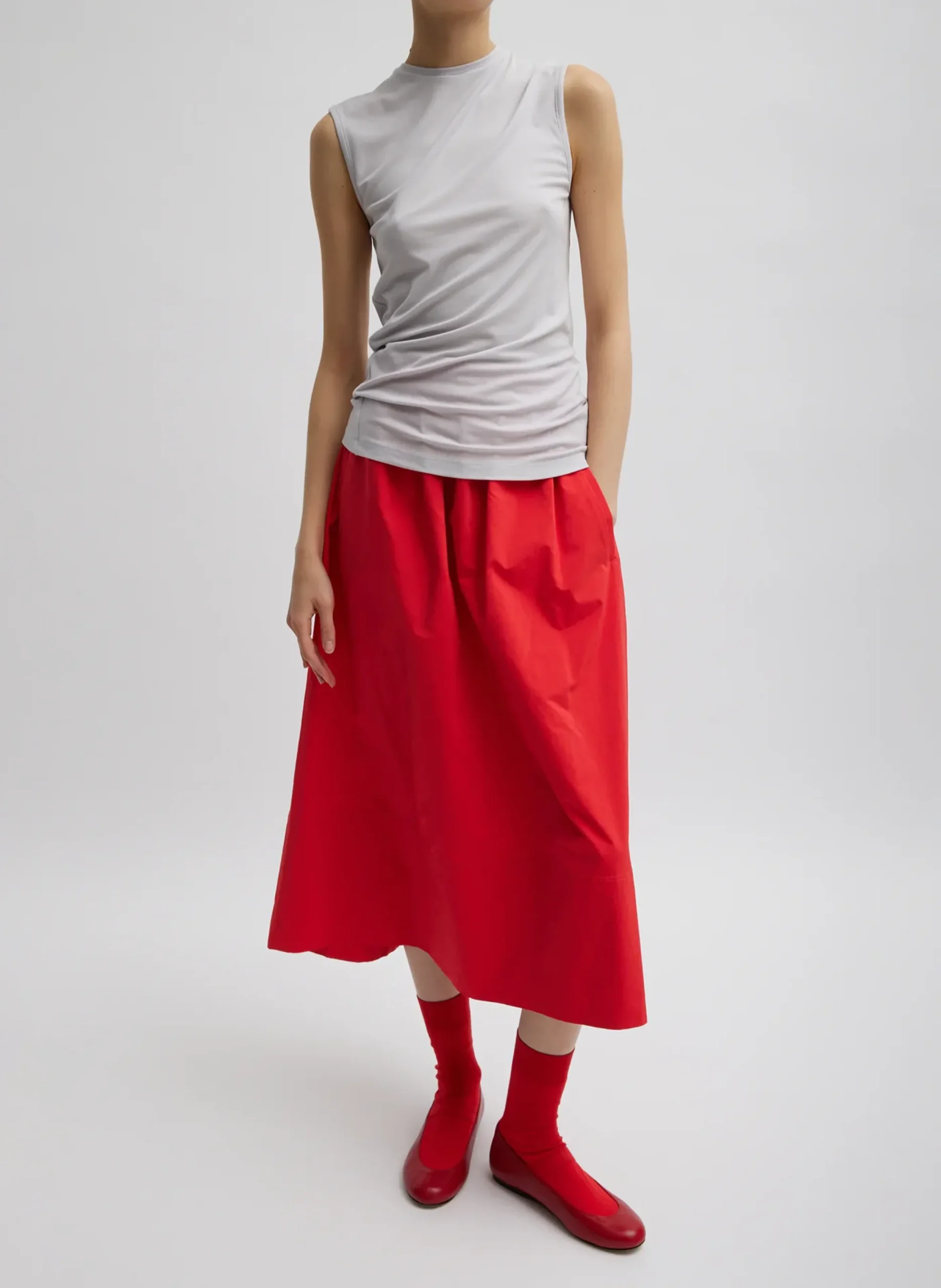 Tencel Knit Twisted Seam Tank-Tibi Hot