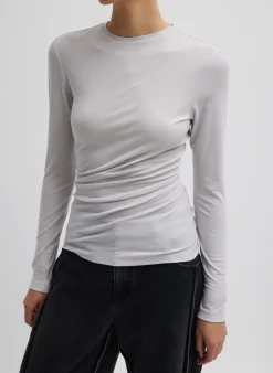 Tencel Knit Twisted Seam Long Sleeve T-Shirt-Tibi New