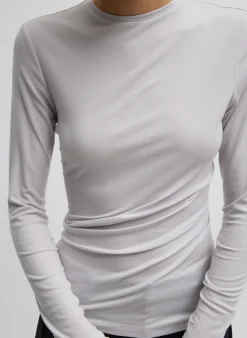 Tencel Knit Twisted Seam Long Sleeve T-Shirt-Tibi New