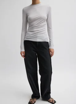 Tencel Knit Twisted Seam Long Sleeve T-Shirt-Tibi New