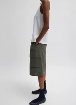 Tropical Wool Relaxed Cargo Short-Tibi New