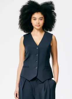 Tropical Wool Vest-Tibi New