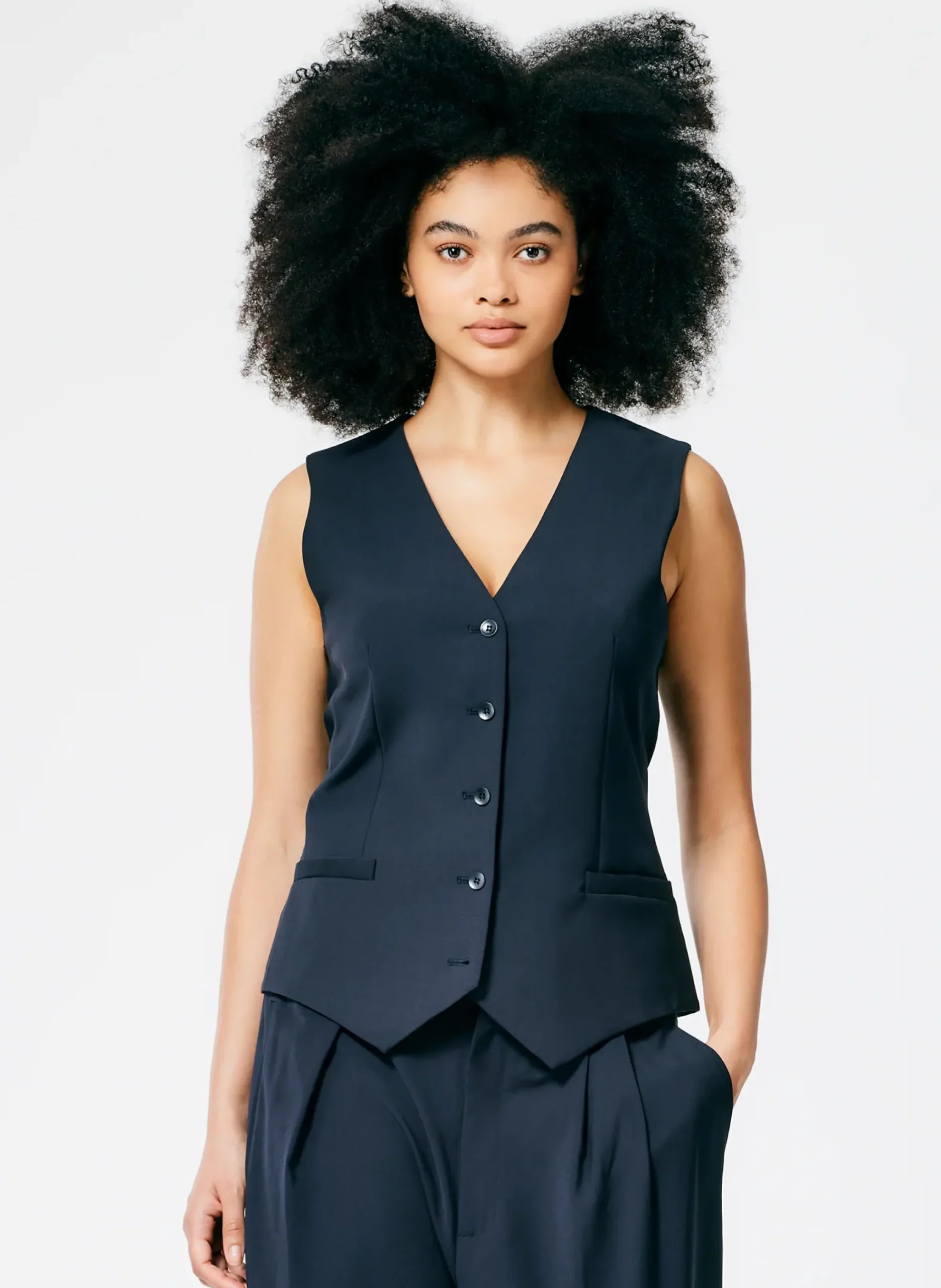 Tropical Wool Vest-Tibi New
