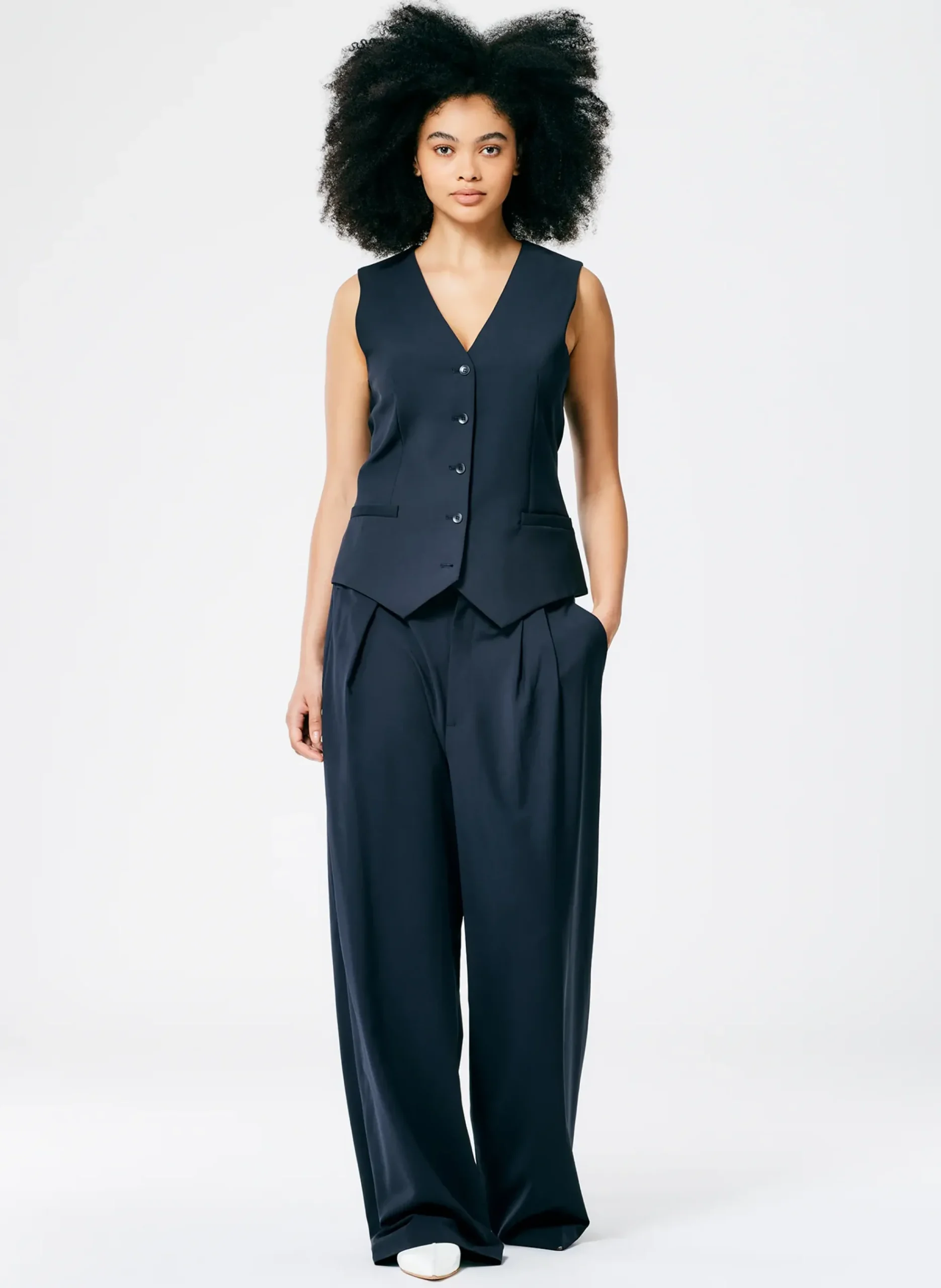 Tropical Wool Vest-Tibi New