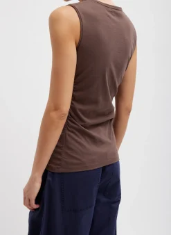 T-Shirting Shirred Crewneck Top-Tibi Fashion