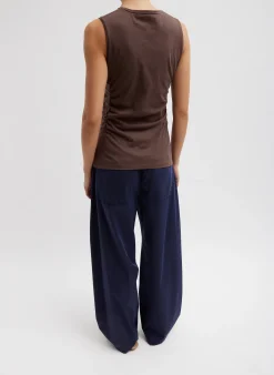 T-Shirting Shirred Crewneck Top-Tibi Fashion