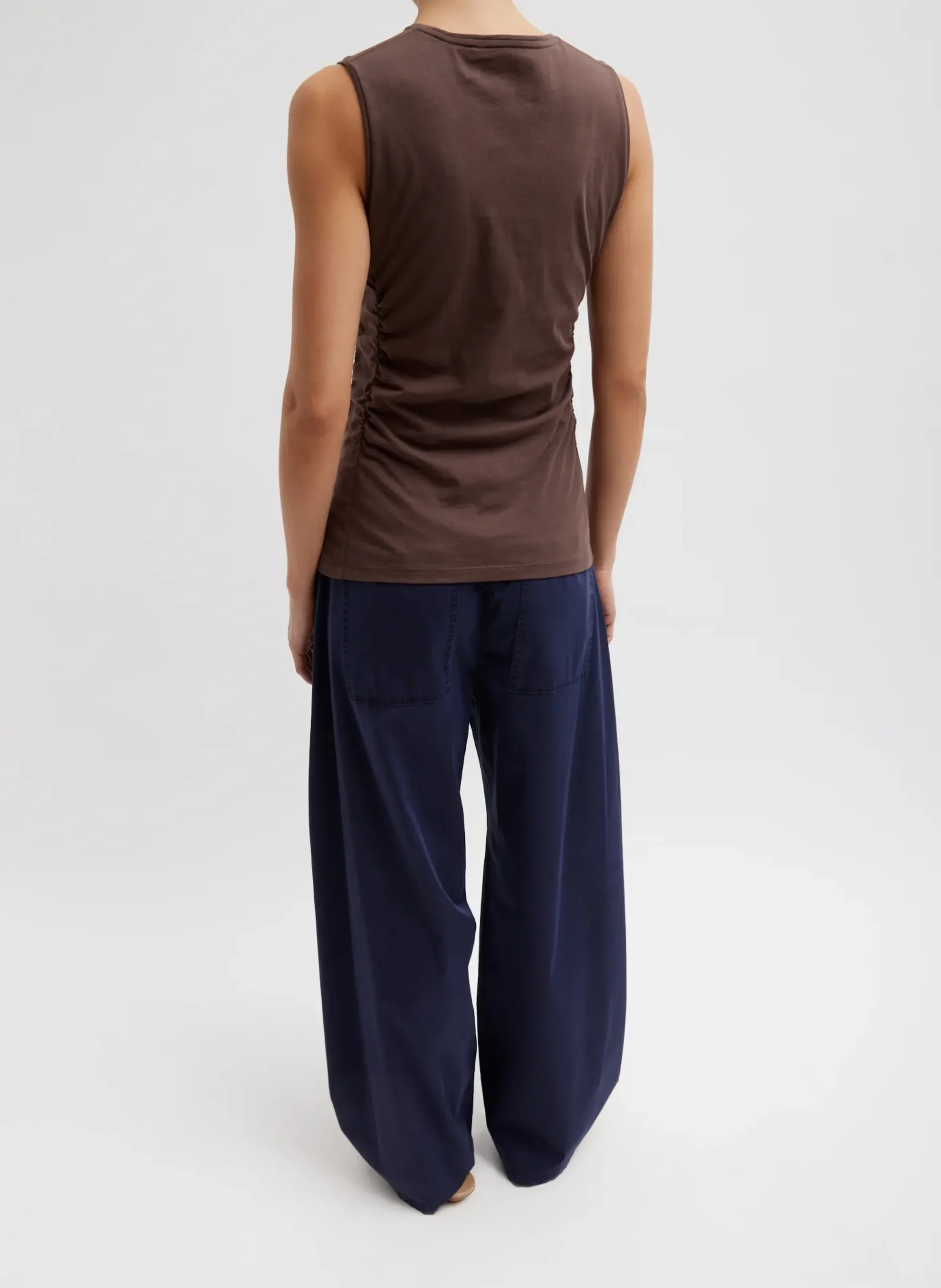 T-Shirting Shirred Crewneck Top-Tibi Fashion