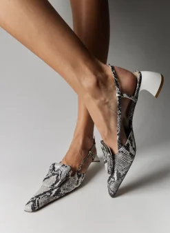 Victor Embossed Snake Slingback-Tibi New