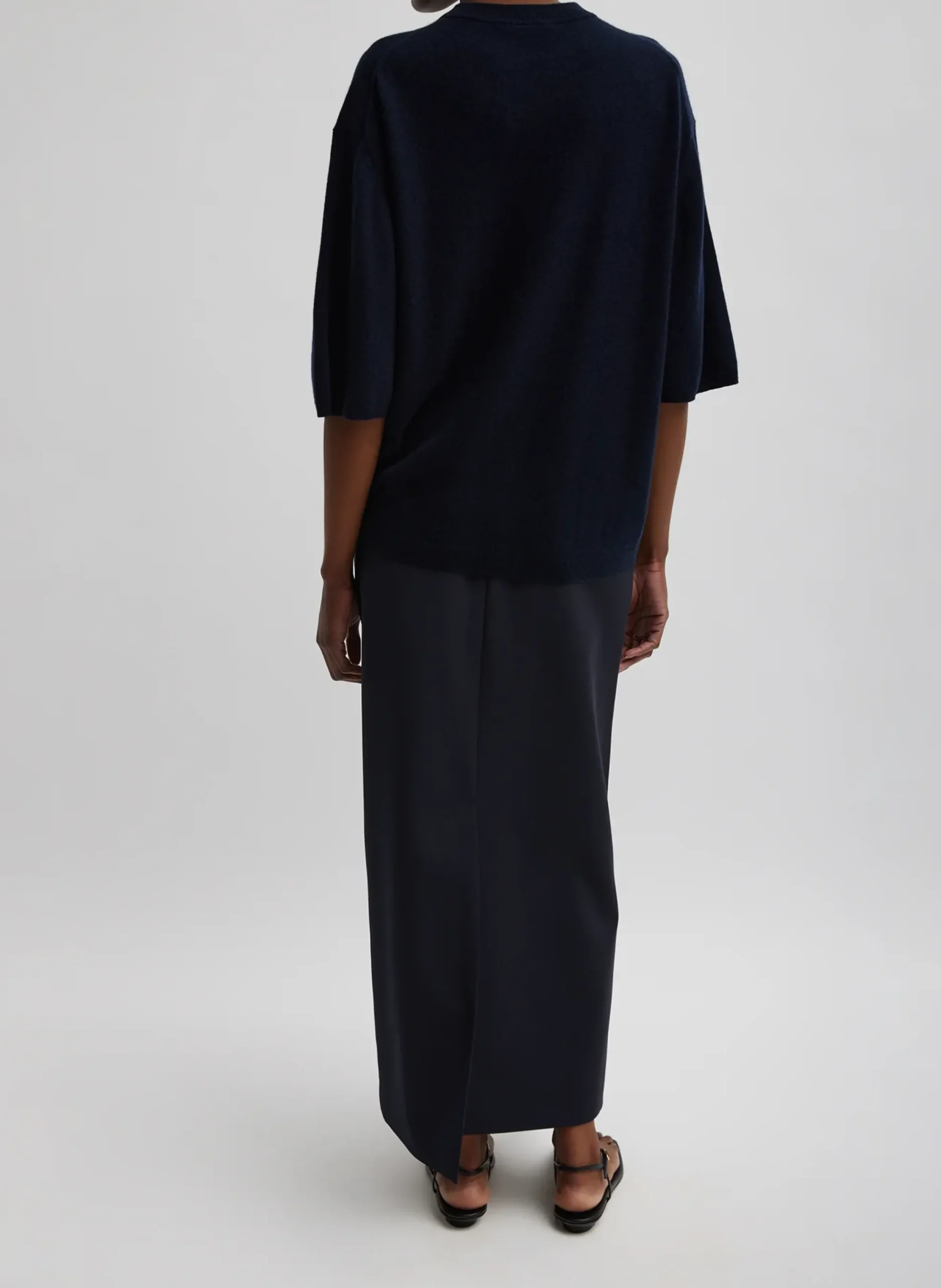 Washable Cashmere Oversized Easy T-Shirt-Tibi Sale
